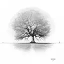 Tree growing out of crack in concrete tattoo design idea