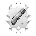 a glock with thug lettering on it tattoo design idea