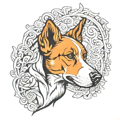 beagle fox hound dog tattoo design idea