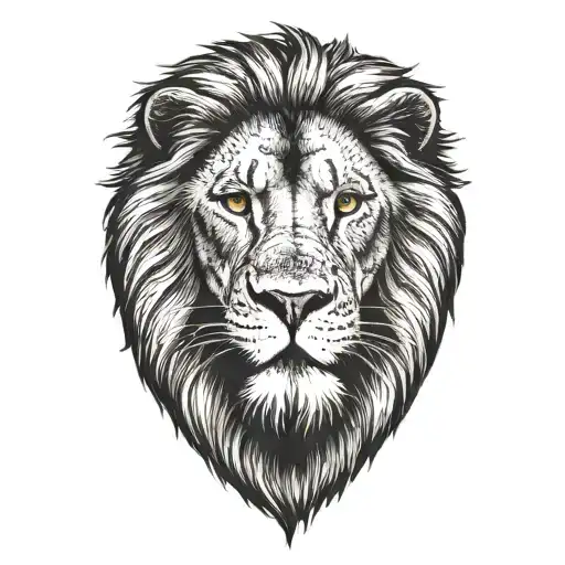 lion with a eagle flying in the background tattoo design idea