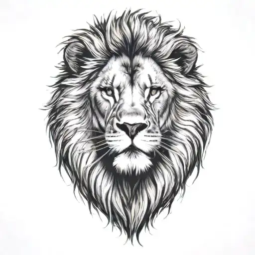 lion with a eagle flying in the background tattoo design idea
