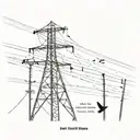 powerline with a crow on the line with the words "all we wanted was a place to feel like home" put into the powerline tattoo design idea