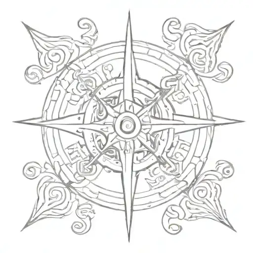 A compass made of intricate viking knotwork tattoo design idea