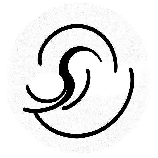 waves half moon semicolon  tattoo design idea