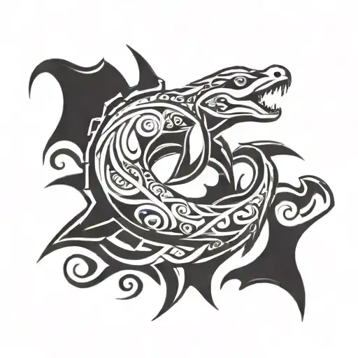 Pokemon Lapras, maori design tattoo design idea