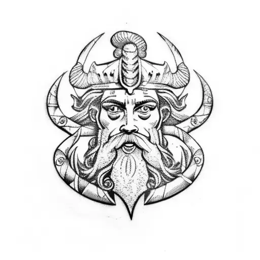 poseidon triton tattoo design idea