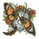 scorpion and butterfly wings tattoo design idea