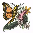 scorpion and butterfly wings tattoo design idea