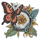 scorpion and butterfly wings tattoo design idea