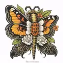 scorpion and butterfly wings tattoo design idea