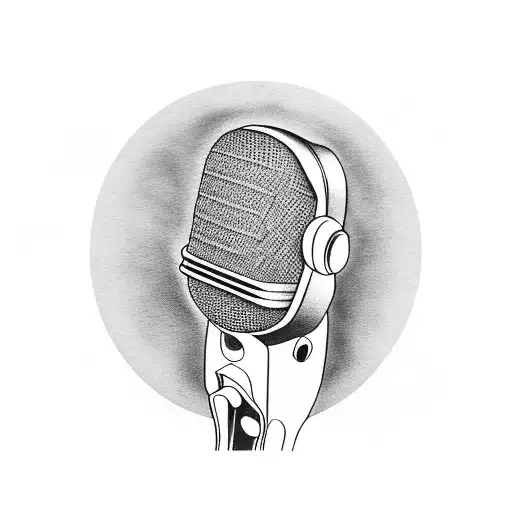 Hannah Montana singing on a microphone tattoo design idea