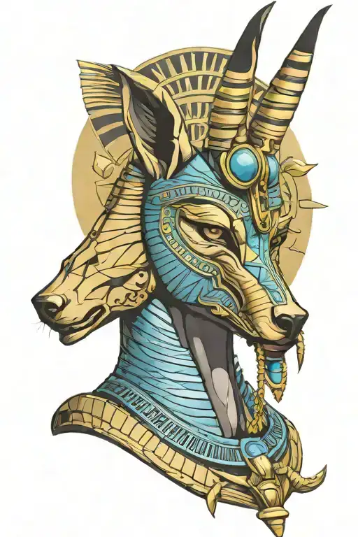 Egyptian Traditional Anubis  tattoo design idea