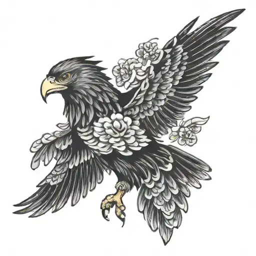 black eagle tattoo design idea