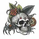 skulls and spiders tattoo design idea