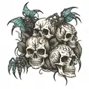 skulls and spiders tattoo design idea