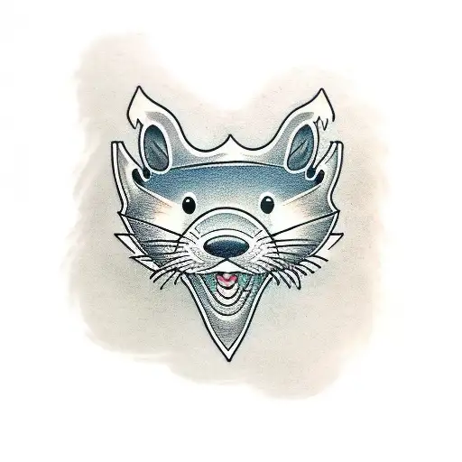 otter with barley tattoo design idea