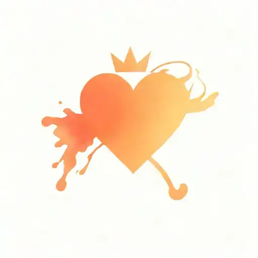  K K with a crown and a love heart  tattoo design idea