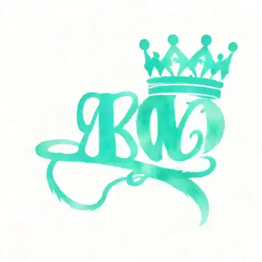 initials KK with a crown and love heart tattoo design idea
