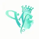 initials KK with a crown and love heart tattoo design idea