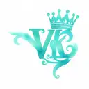 initials KK with a crown and love heart tattoo design idea