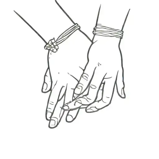 two hands touching each other tattoo design idea