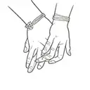 two hands touching each other tattoo design idea