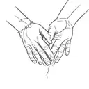 two hands touching each other tattoo design idea