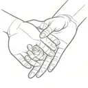 two hands touching each other tattoo design idea