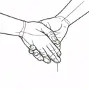 two hands touching each other tattoo design idea