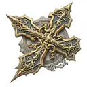 Syrian Orthodox cross with a sword on the bottom of it tattoo design idea
