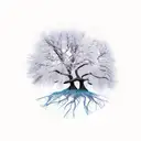 willow tree branches tattoo design idea