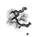 willow branch tattoo design idea