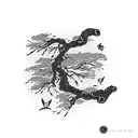 willow branch tattoo design idea