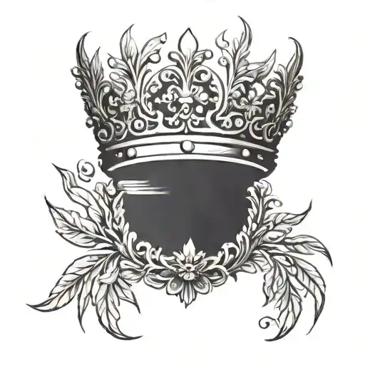  regal crown, symbolizing the Prince's  Surrounding the crown, we could depict a wreath of olive branches tattoo design idea