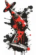 spitfire plane drone grenade tattoo design idea