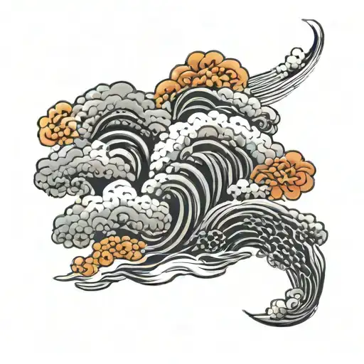japanese clouds tattoo design idea