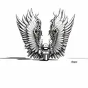 Wings with grenade tattoo design idea