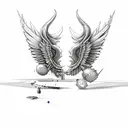 Wings with grenade tattoo design idea