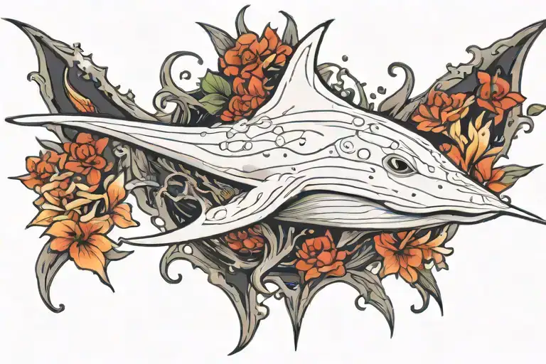 a white sting ray  tattoo design idea