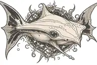 a white sting ray  tattoo design idea