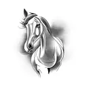 horse playing the banjo tattoo design idea