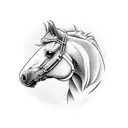 horse playing the banjo tattoo design idea