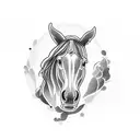 horse playing the banjo tattoo design idea