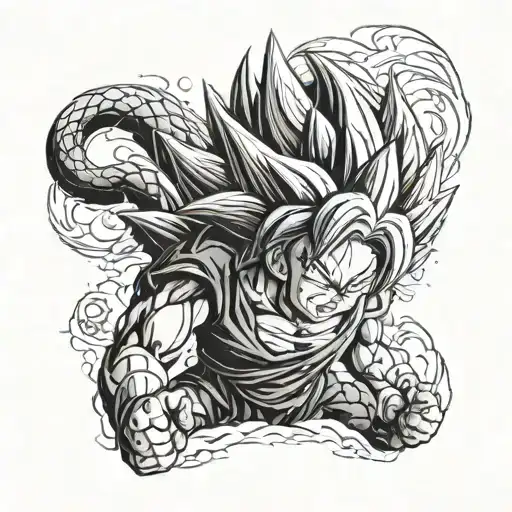 dragon ball super saiyan tattoo design idea