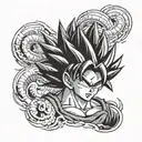 dragon ball super saiyan tattoo design idea