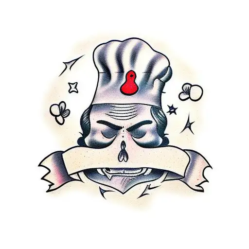 chef knife tattoo design idea
