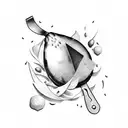 chef knife avocado tattoo design idea