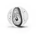 chef knife avocado tattoo design idea