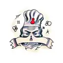 chef knife tattoo design idea