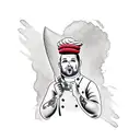 chef knife tattoo design idea